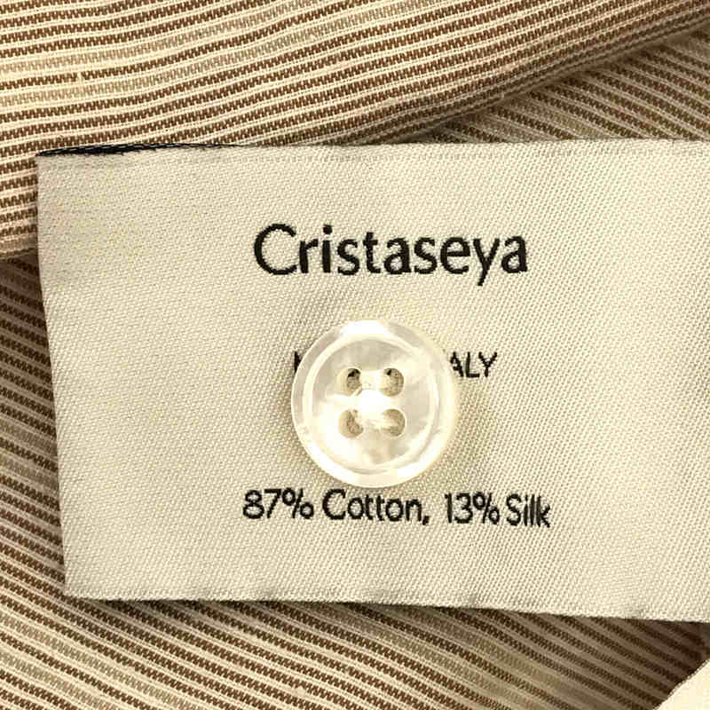 Cristaseya / クリスタセヤ STRIPED SILK AND COTTON MAO SHIRT コットンシルク マオシャツ