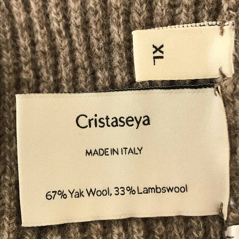 Cristaseya / クリスタセヤ yak wool ribbed raglan sweater  ヤクウール リブニットセーター