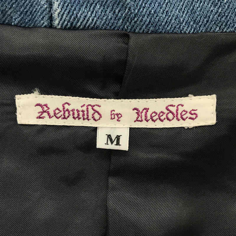 Rebuild by Needles / リビルドバイニードルス 再構築 パッチワーク 切替 デニム シングルブレスト ジャケット