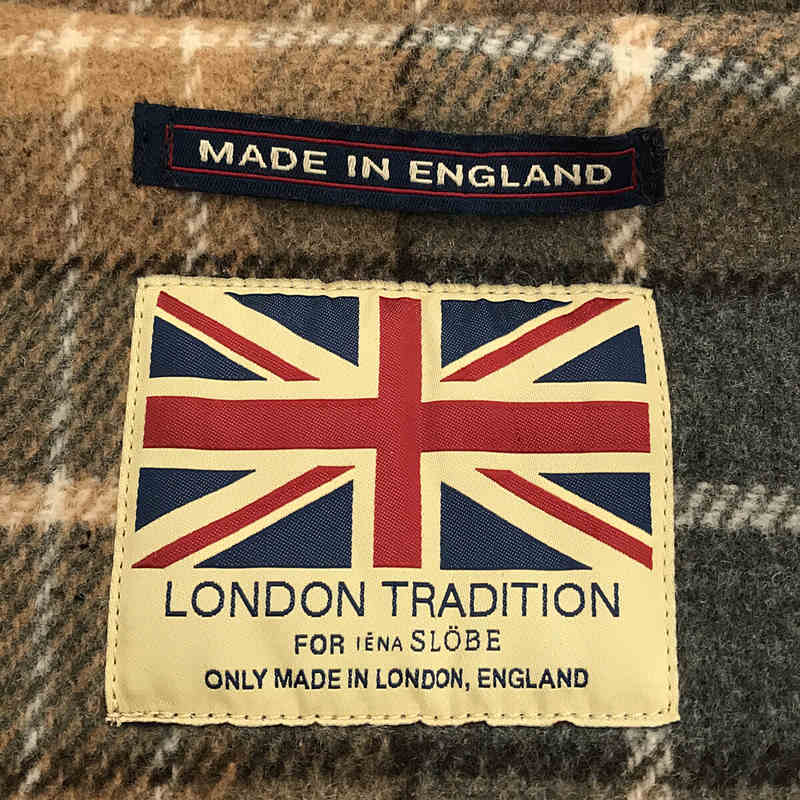 LONDON TRADITION / ロンドントラディション イングランド製 ロング ダッフル コート フーディ 裏地チェック