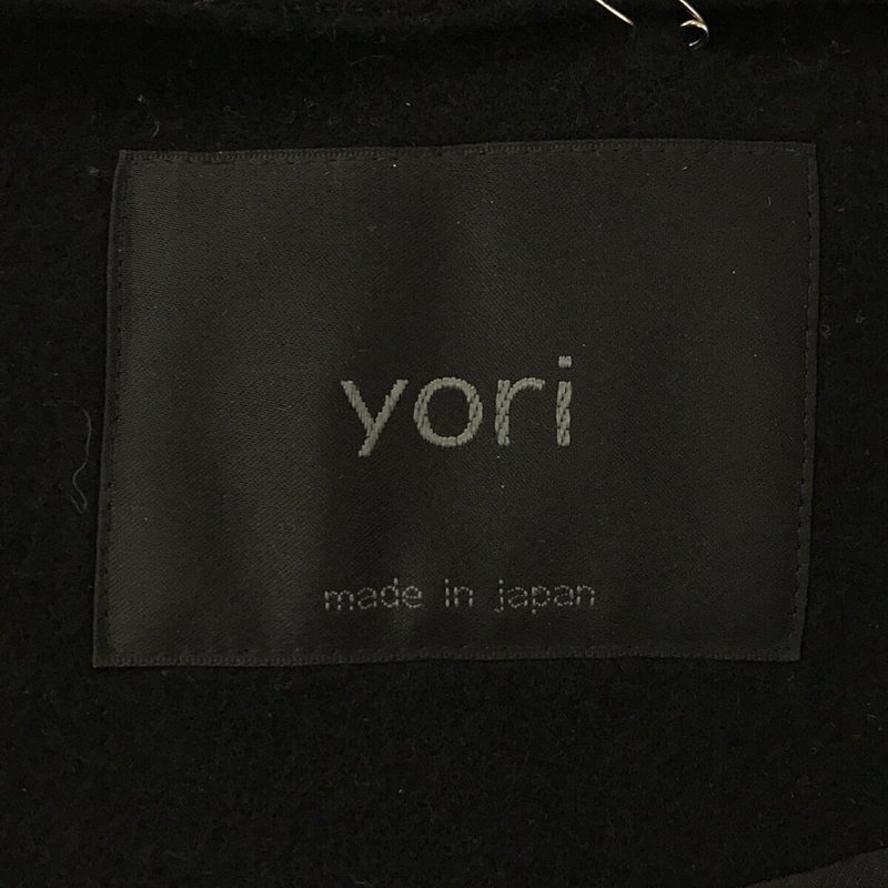 yori / ヨリ ウール メルトン エコファー フーデッド コート