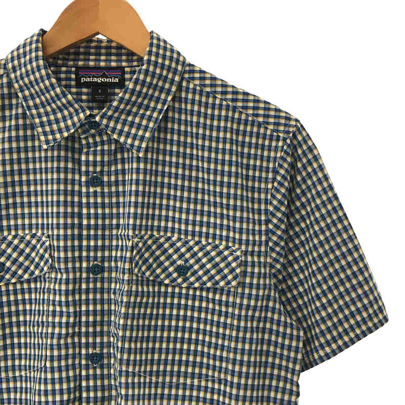 Patagonia / パタゴニア ナイロンポリエステル ダブルポケット 半袖 チェック シャツ