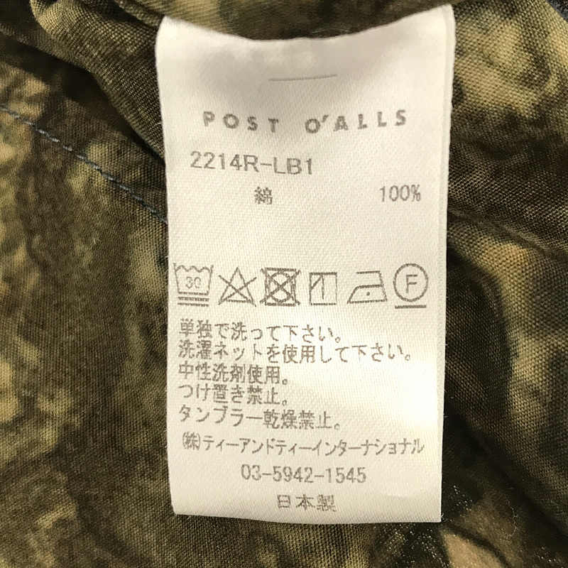 POST O'ALLS / ポストオーバーオールズ Cruz Shirt コットン ボタニカル プリント 総柄 ワーク シャツ