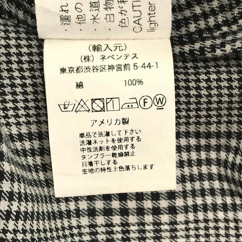 Engineered Garments / エンジニアドガーメンツ コットン グレンチェック ラウンドカラー シャツ