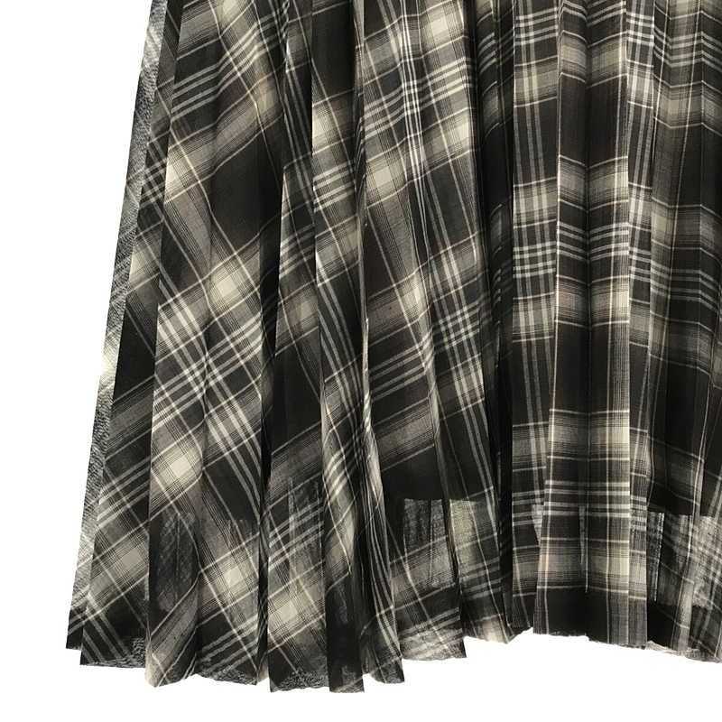 AURALEE / オーラリー WOOL RECYCLE POLYESTER SHEER CLOTH PLEATED SKIRT ウール ポリエステル チェック プリーツ スカート