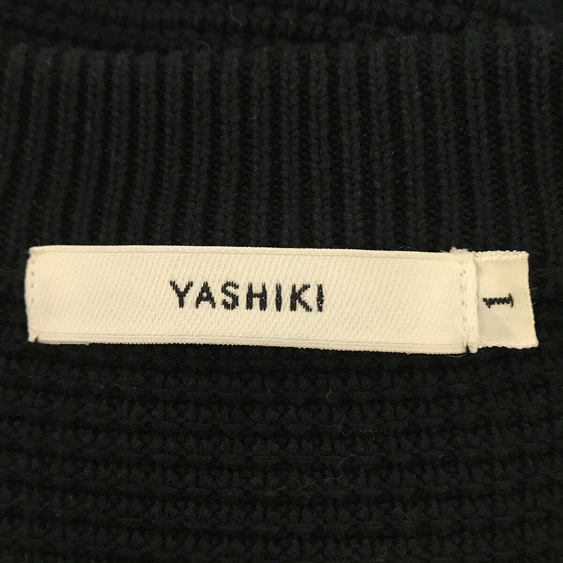 YASHIKI / ヤシキ Hisetu Cardigan コットン ニット クルーネック ワッフル カーディガン