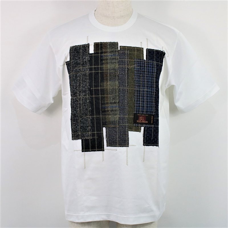 綿度詰天竺×ウールツイードパッチワーク Tシャツ | ブランド古着の買取