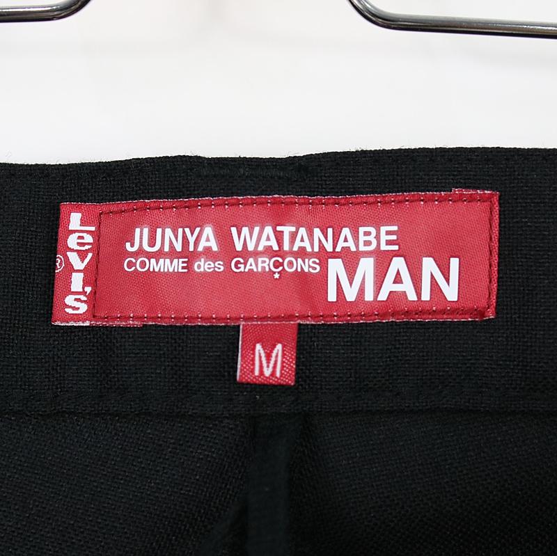 JUNYA WATANABE MAN / ジュンヤワタナベマン リーバイス Levi's Wネーム ウールホップサック× 綿デニム 立体裁断パンツ