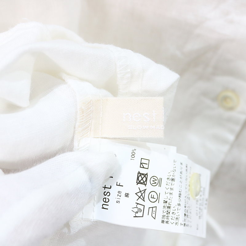 nest robe / ネストローブ リネン スタンドフリルブラウス