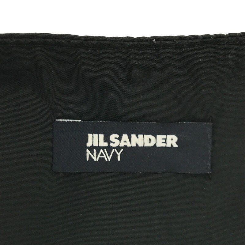 JIL SANDER NAVY / ジルサンダーネイビー イタリア製 クルーネック ドローコード 切替 ワンピース