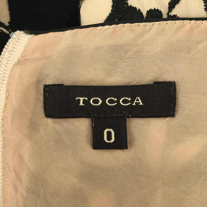 TOCCA / トッカ フラワー レース 刺繍 ボートネック ウエストテープ ワンピース