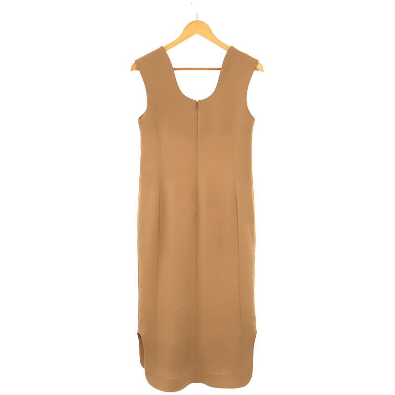 Mame Kurogouchi / マメクロゴウチ Deep Neck Sleeveless Dress - beige ディープネック ドレス ワンピース