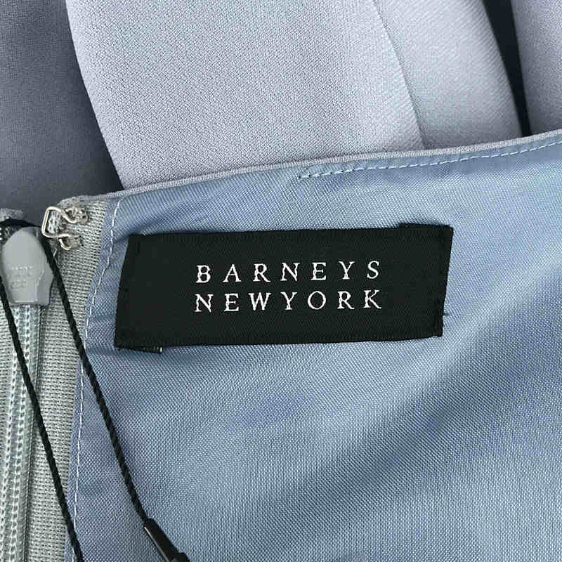 BARNEYS NEWYORK / バーニーズニューヨーク トリアセテートポリエステル パール 装飾 プリーツ フレア ロング ワンピース