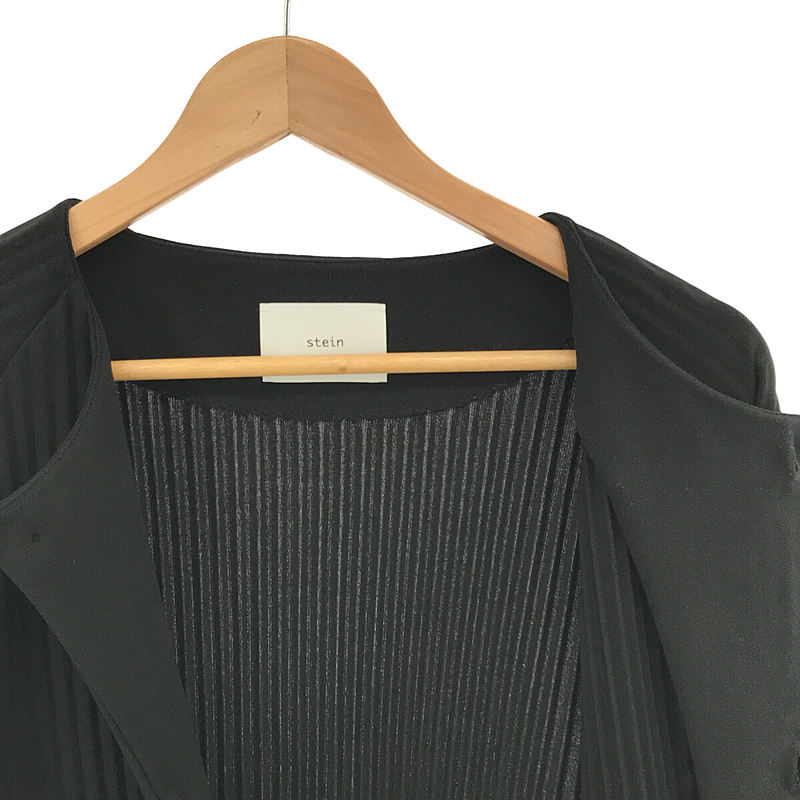 stein / シュタイン PLEATED KNIT CARDIGAN プリーツ ラウンドネック カーディガン ブルゾン ユニセックス ST.244