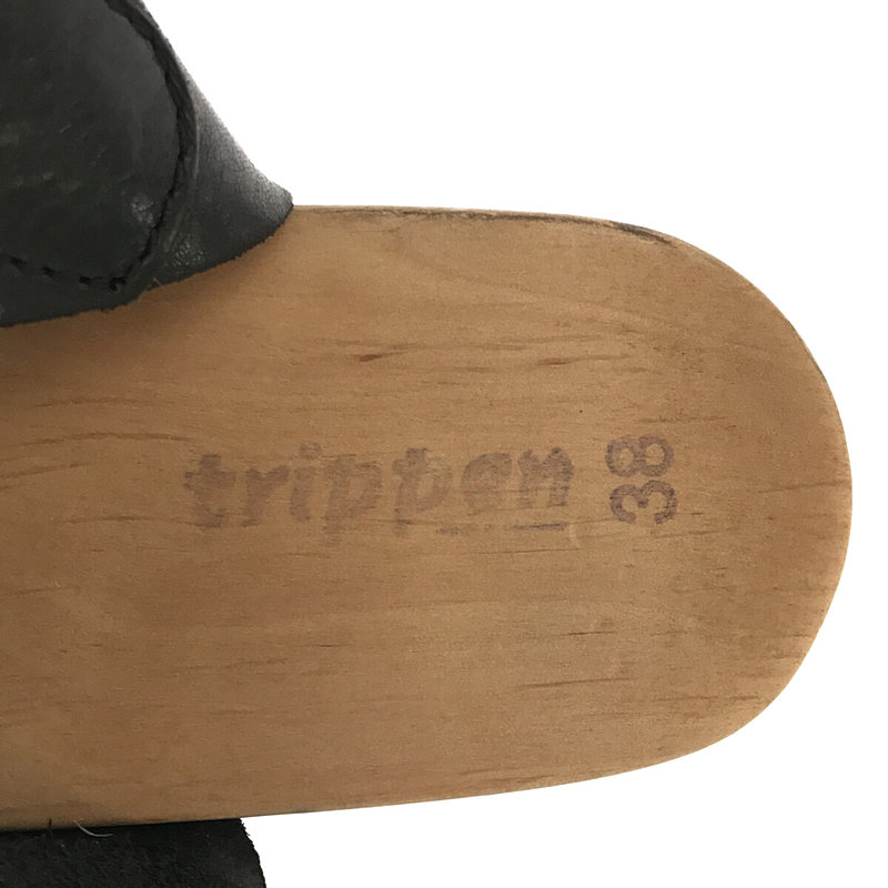 trippen / トリッペン ウッドソール ストラップ オープントゥ レザー サンダル