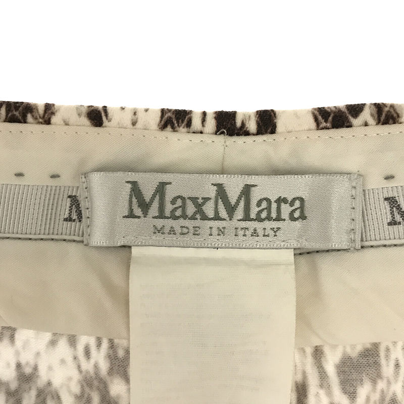 Max Mara / マックスマーラ イタリア製 コットン ストレッチ パイソン柄 プリント パンツ