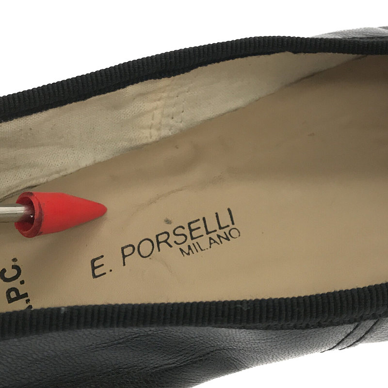 E.PORSELLI / ポルセリ × A.P.C. アーペーセー 別注 レザー フラット バレエシューズ