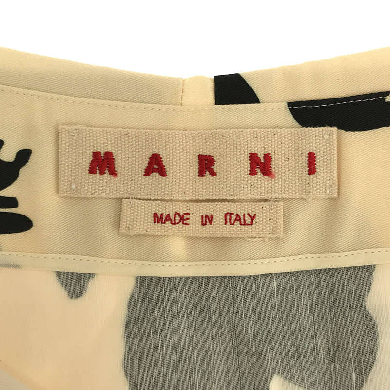 MARNI / マルニ コットン フロントリボン フラワー プリント フレア スカート