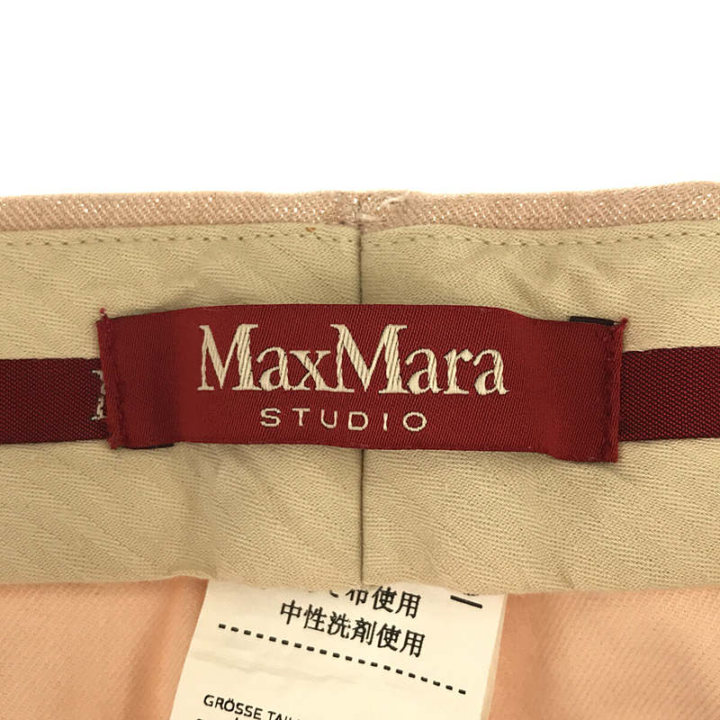 MAX MARA STUDIO / マックスマーラ ステュディオ コットン ストレッチ ラメ 箔 プリント テーパード パンツ