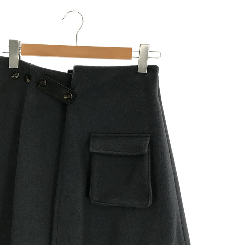 AMERI / アメリ UNDRESSED DUFFLE DETAIL SKIRT アシンメトリー ラップ ダッフル スカート