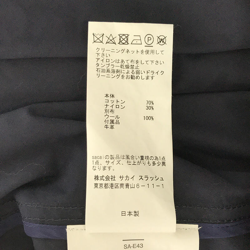 sacai / サカイ 異素材 Pコート ドッキング モッズ コート