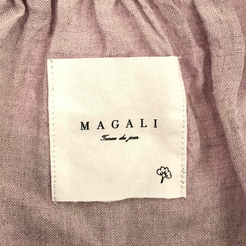 MAGALI / マガリ シャンブレー リネン リボンタイ プルオーバー ブラウス