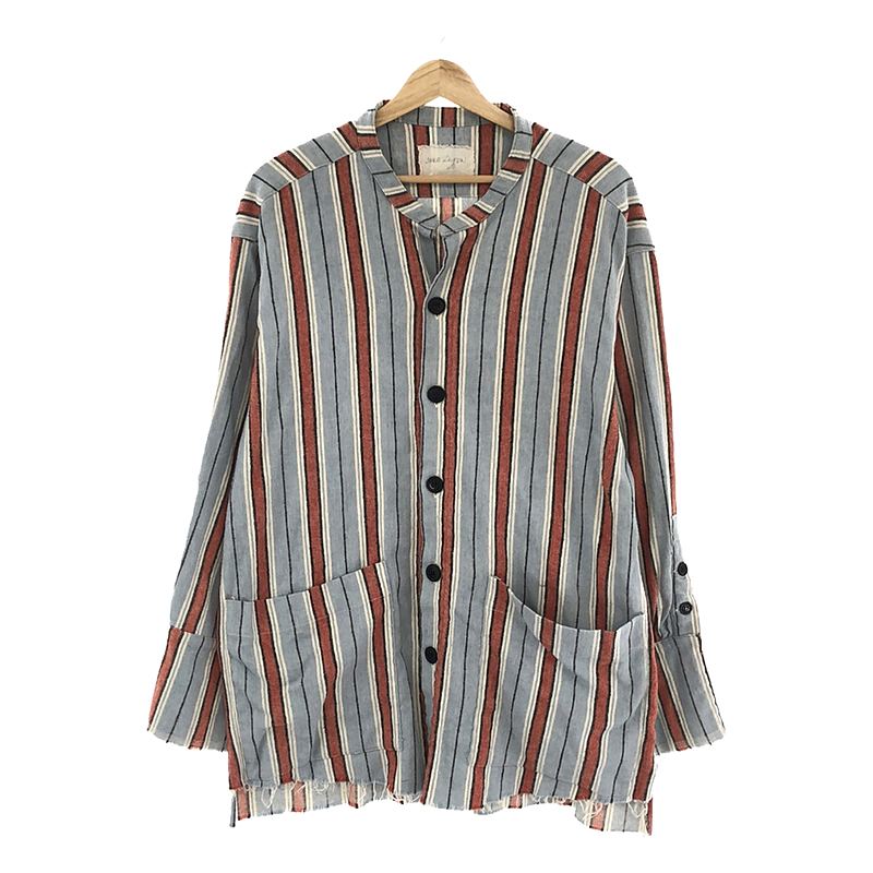 STRIPE STUDIO SHIRT / コットンフランネル ストライプ オーバーシャツ ジャケット