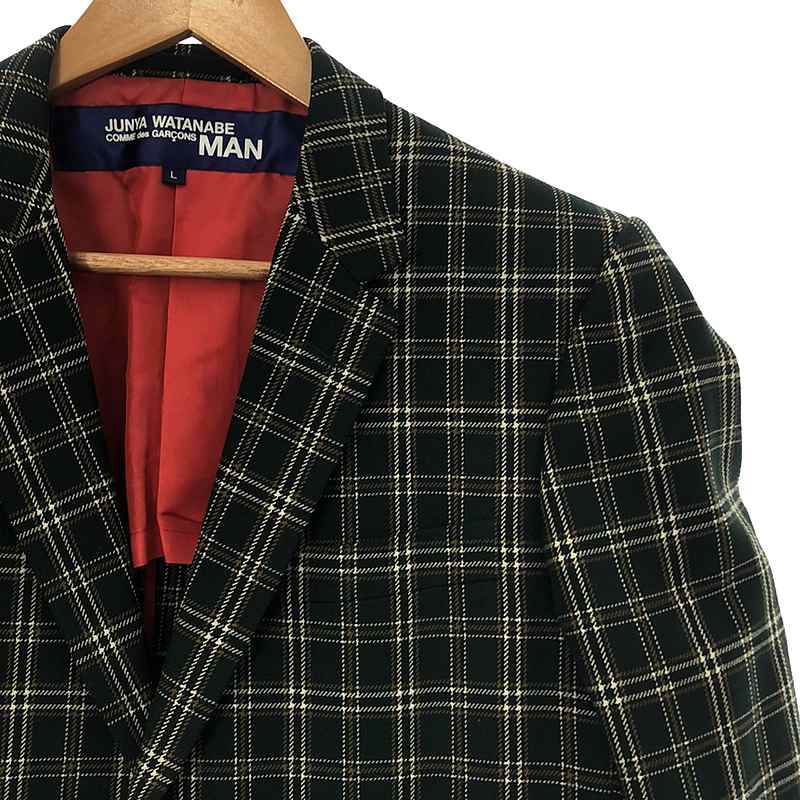 JUNYAWATANABE COMMEdesGARCONS MAN / ジュンヤワタナベマン ウール チェック 2B テーラードジャケット