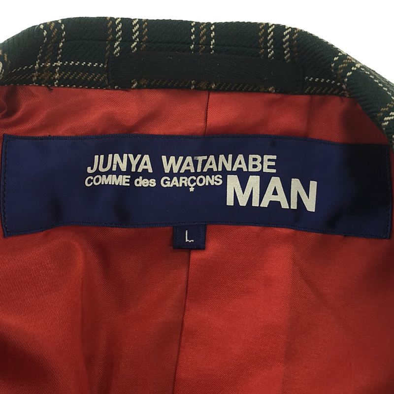 JUNYAWATANABE COMMEdesGARCONS MAN / ジュンヤワタナベマン ウール チェック 2B テーラードジャケット