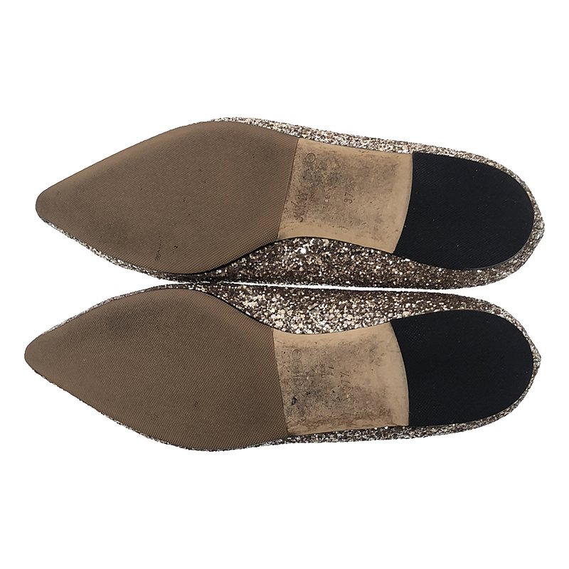 JIMMY CHOO / ジミーチュウ ROMY FLAT グリッター ポインテッドトゥ フラットパンプス