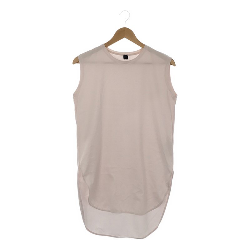 ROUND HEM TANK TOP / クルーネック スリット ロングタンクトップ