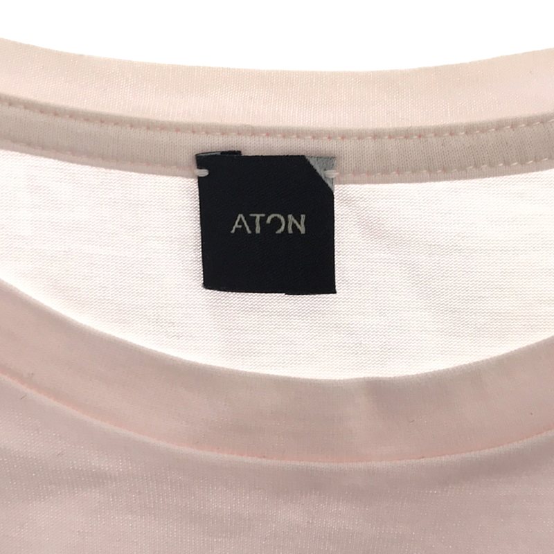 ATON / エイトン ROUND HEM TANK TOP / クルーネック スリット ロングタンクトップ