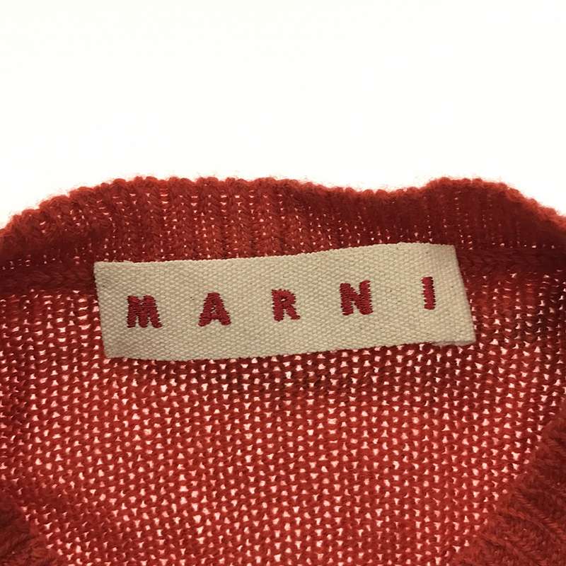 MARNI / マルニ カシミヤ ラインプリント クルーネック ニット