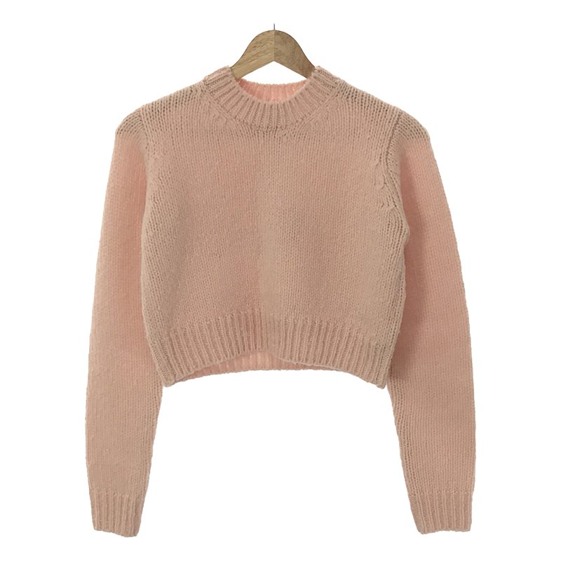 WOOL BABY CAMEL BRUSHED YARN KNIT SHORT PULL OVER / ウール キャメル ニット