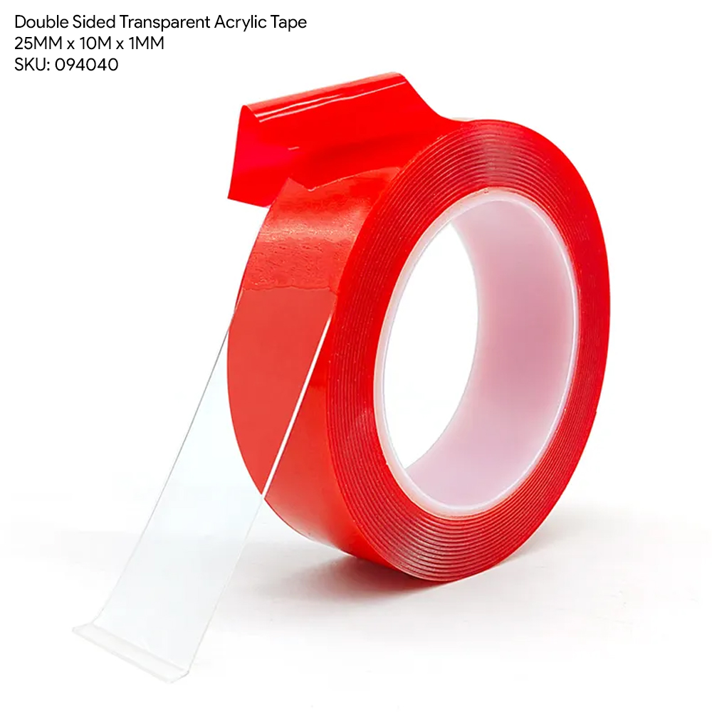 KM Lighting - Product - Double Sided Transparent Acrylic Tape (25MM x 10M)