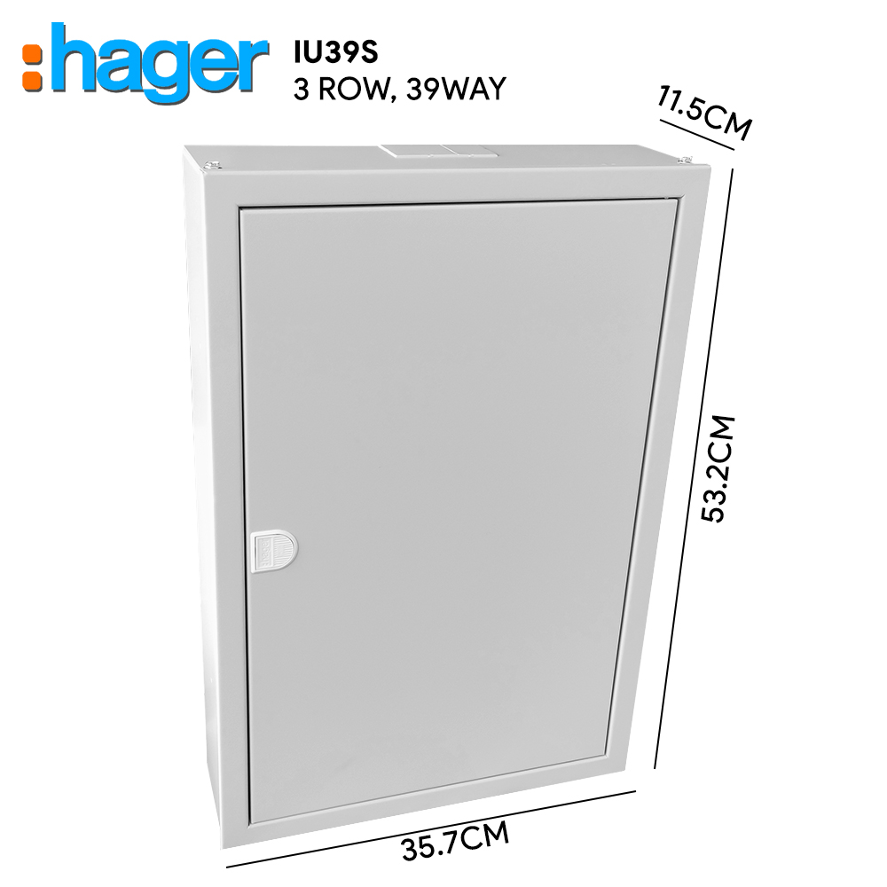 KM Lighting - Product - HAGER - IU Metal Din-Rail Distribution Boards