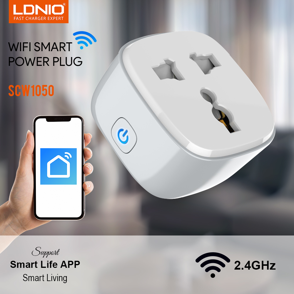 KM Lighting - Product - LDNIO Wifi Smart Power Plug 10A 2.4GHz (SCW1050)