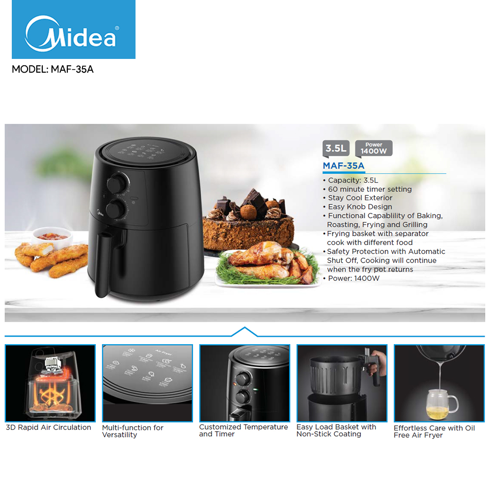 MIDEA AIR FRYER (3.5L)-MAF35A