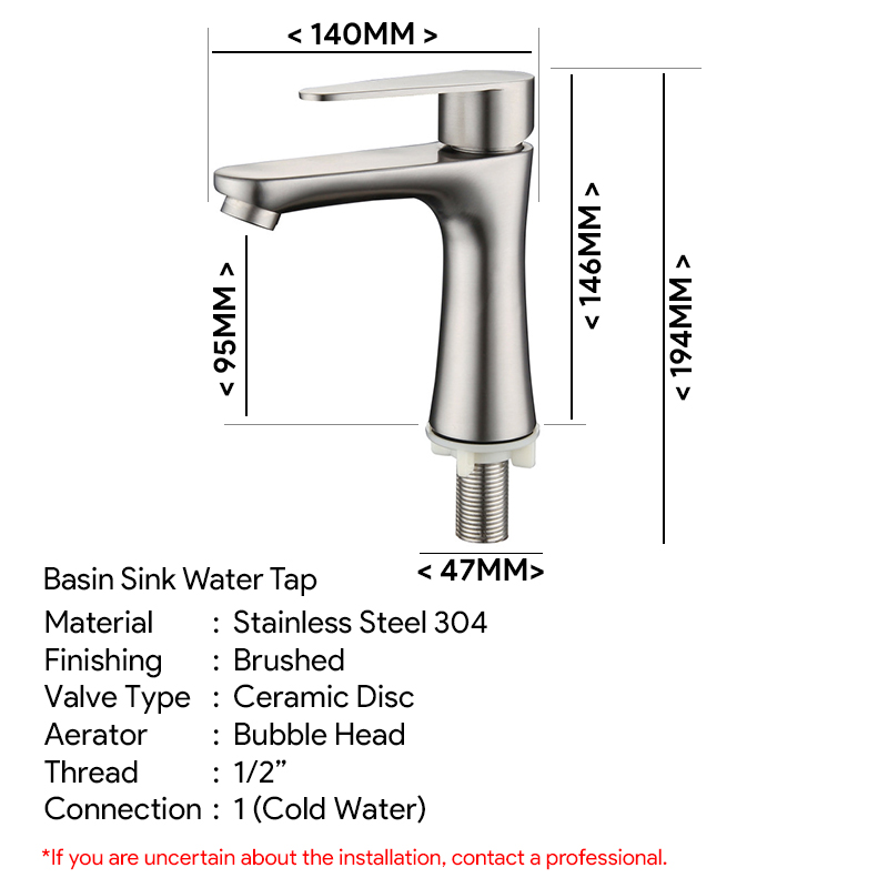 Water shop tap size