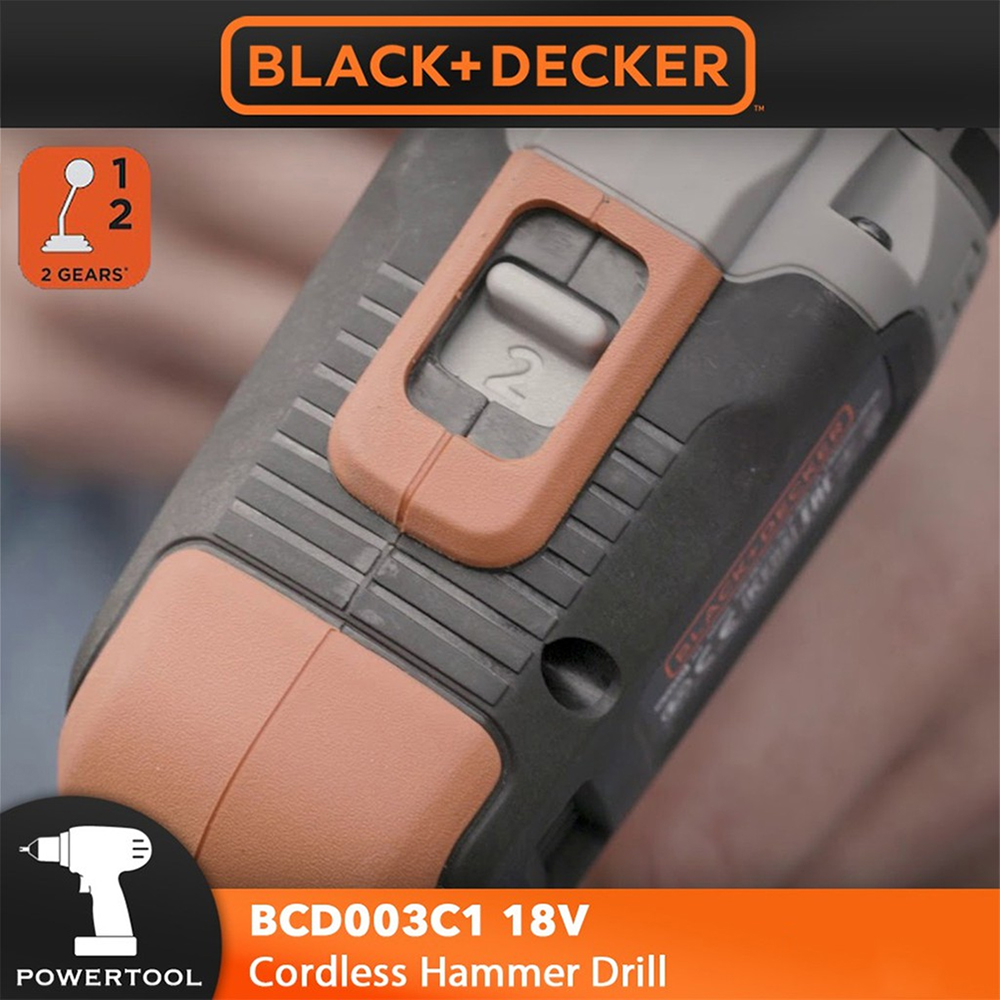 KM Lighting Product BLACK DECKER Hammer Drill 18V 1.5AH