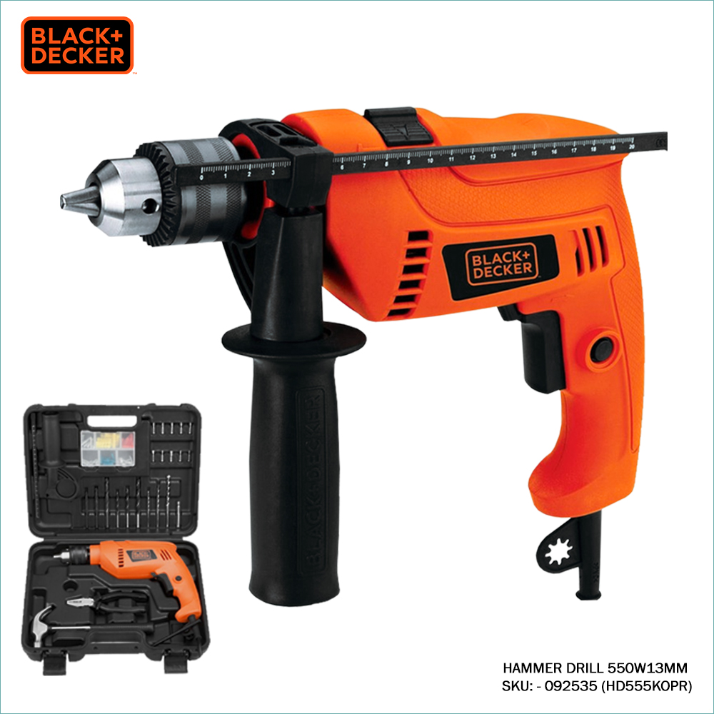 KM Lighting Product BLACK DECKER Hammer Drill 550W 13MM