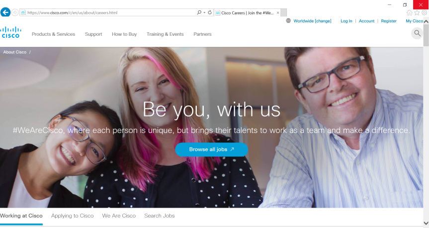 CISCO careers homepage