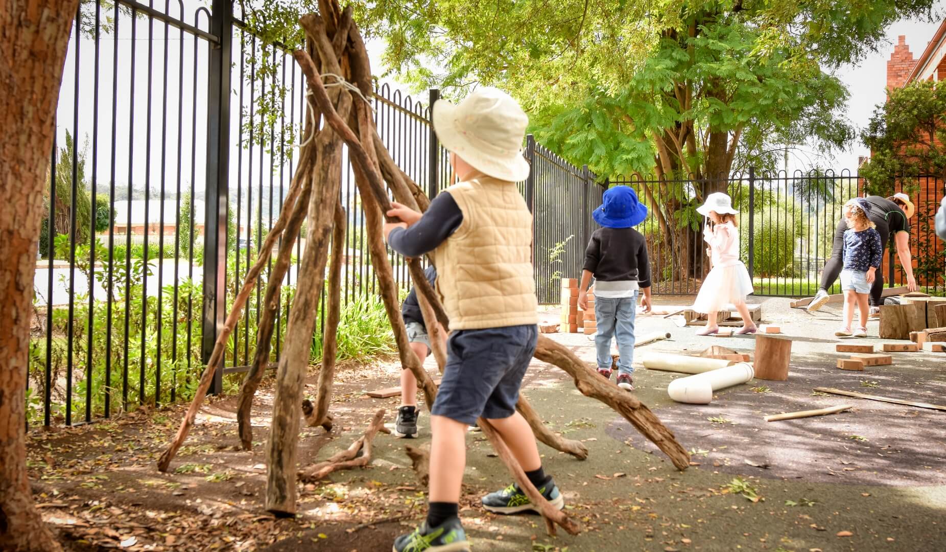 Kids playing in the playground