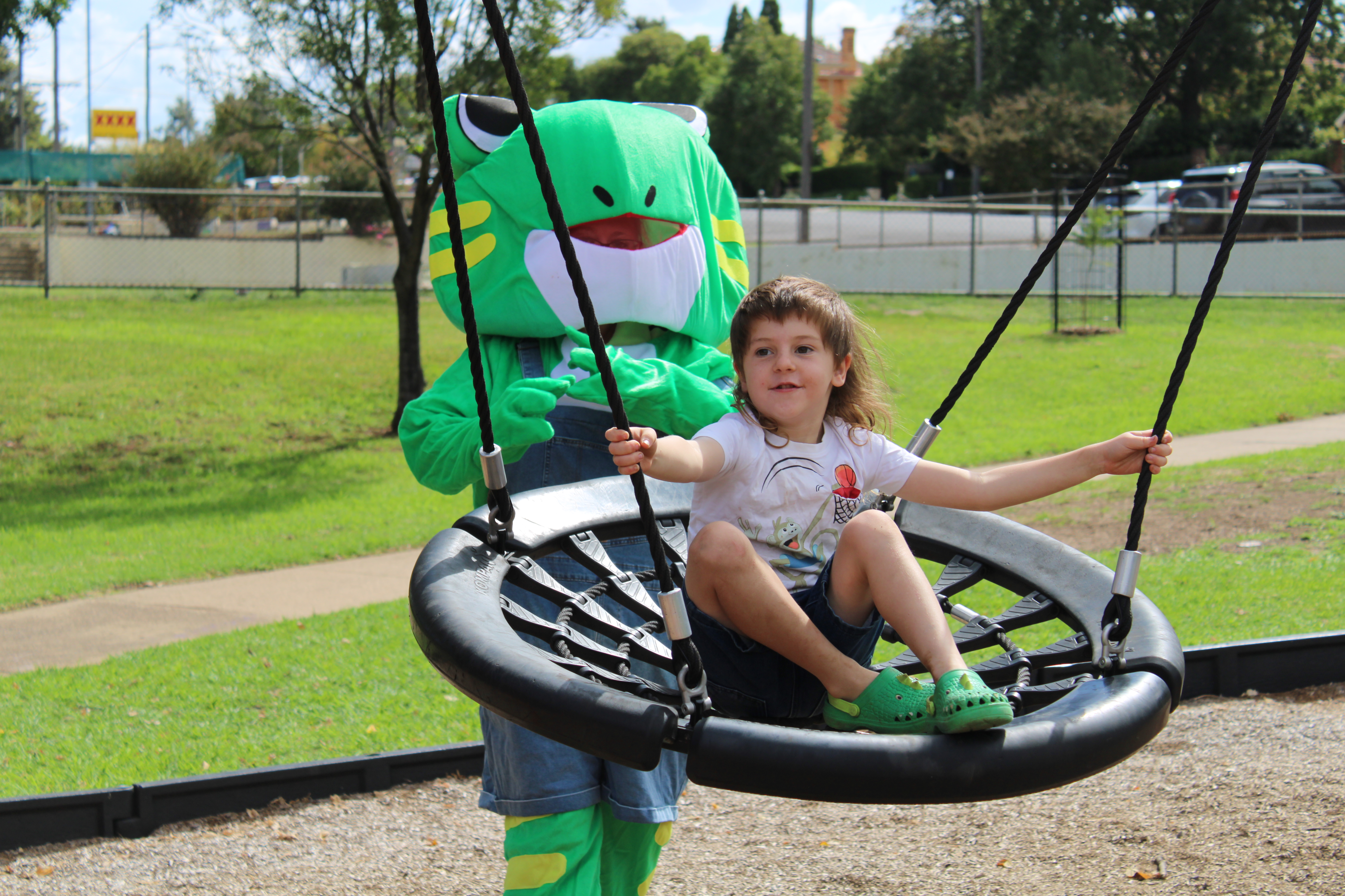 Flip Flop and Jackson on the swing.JPG