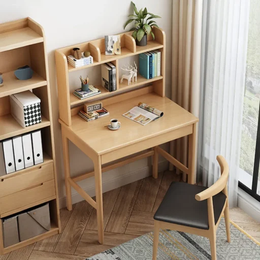 實木簡約書架窄桌