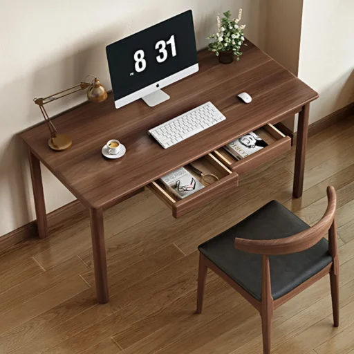 胡桃木輕奢實木書桌