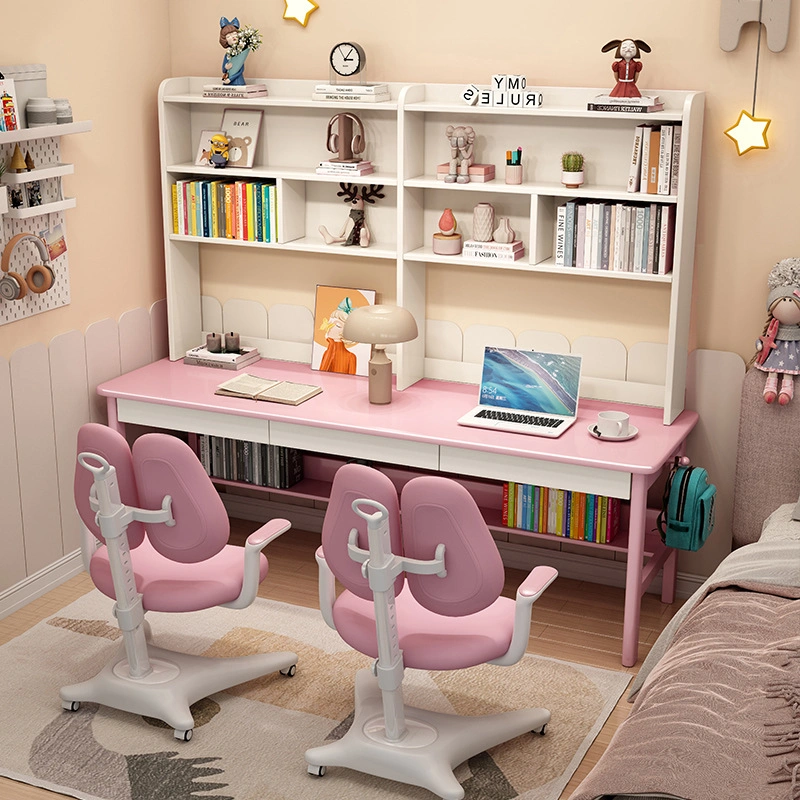 實木雙人書架書桌:圖片 7