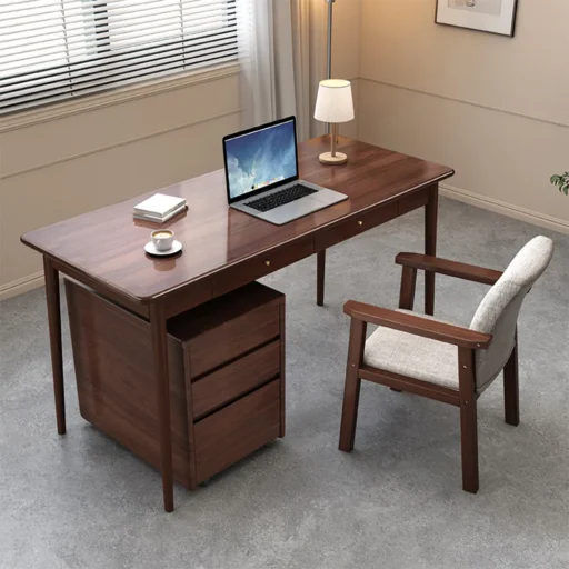 實木黑胡桃書桌