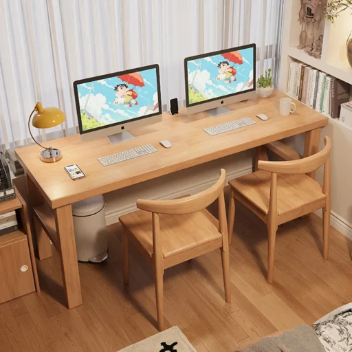 原木大板雙人書桌