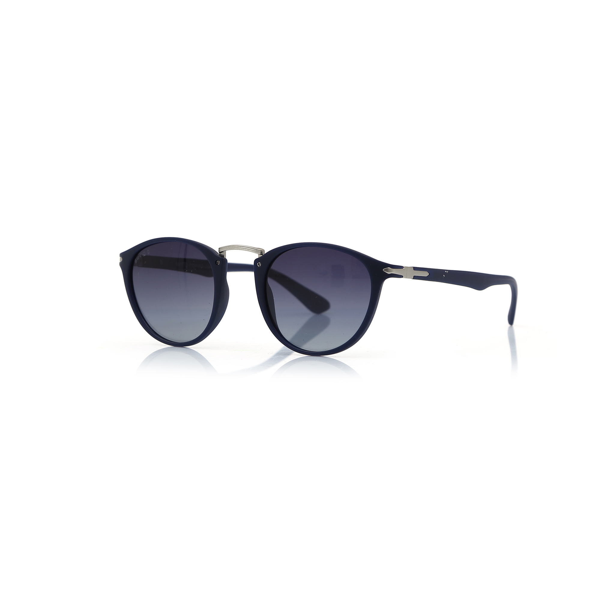Unisex Navy Blue Plastic Sunglasses